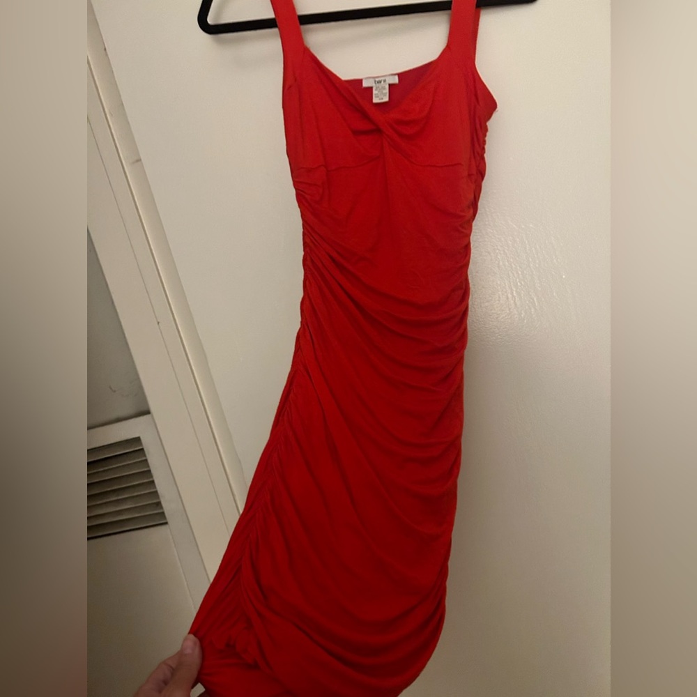 Bar 111 / cherry red ruched body con XS